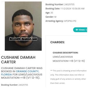 Cushane CMR carter arrested in florida